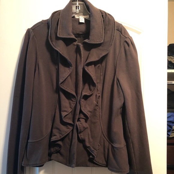 Ruffled zip up jacket / sweatshirt - Picture 1 of 3